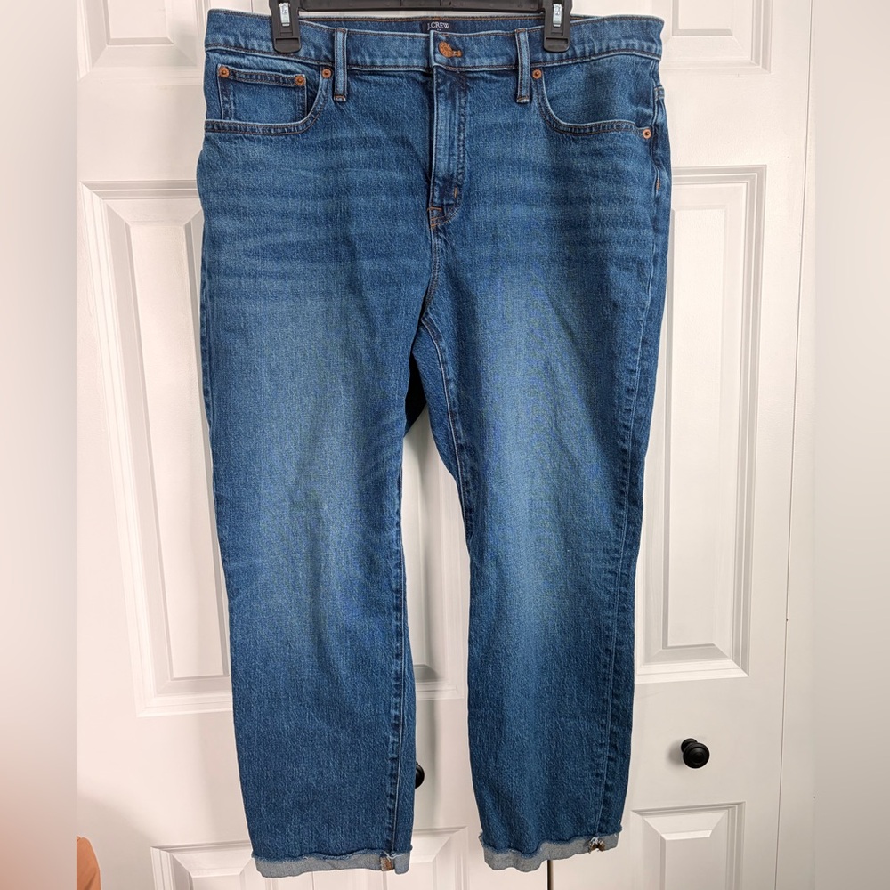 J. Crew Relaxed Fit Boyfriend Jeans in Deep Blue